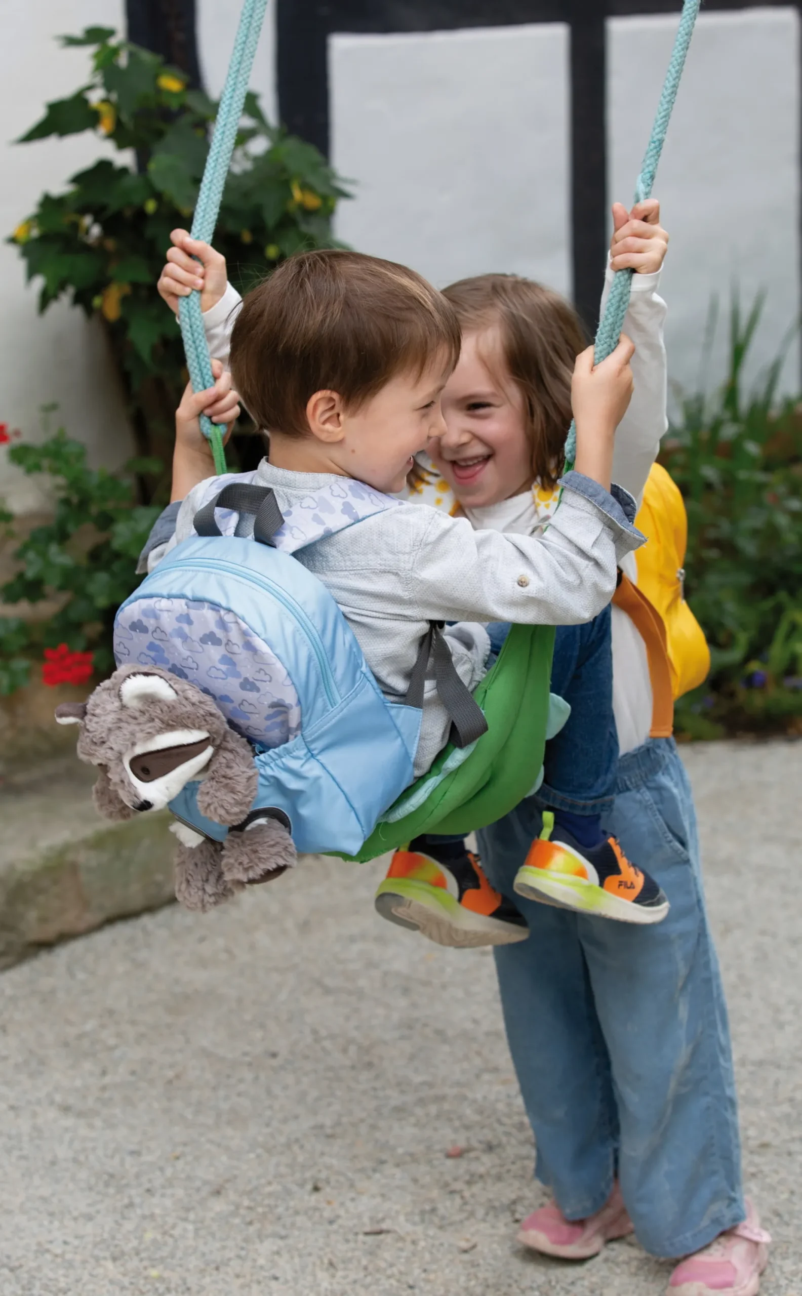 Backpack with soft toy Raccoon