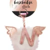 Bag pendant Angel PomPom letter N