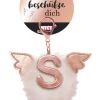 Bag pendant Angel PomPom letter S