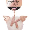 Bag pendant Angel PomPom letter K