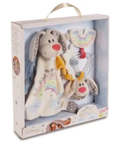 Comforter and rattle ring Guardian-Bunny"Dein Schutzengel" in gift box