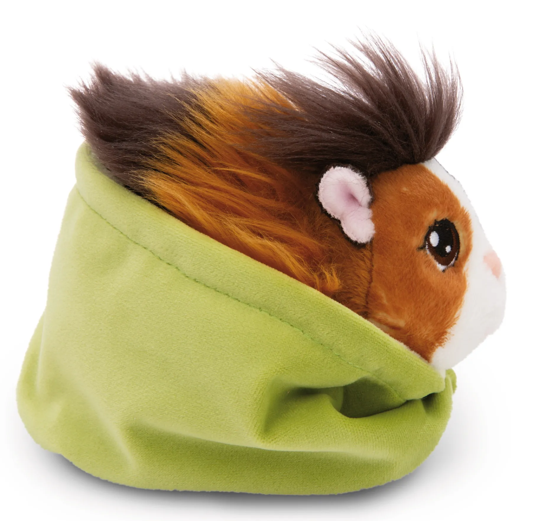 Espresso-caramell soft toy guinea pig in basket