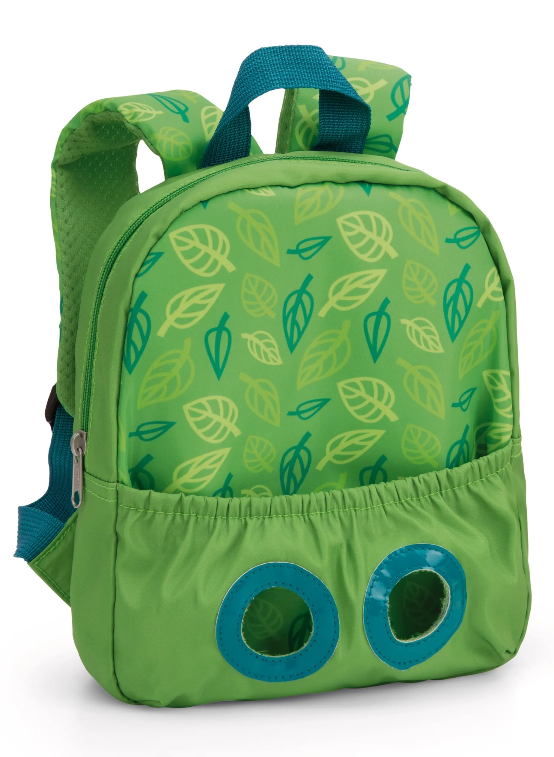Green Backpack with soft toy lion