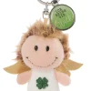 Key ring guardian angel with cloverleaf and pendant "Ich bring dir Glück"