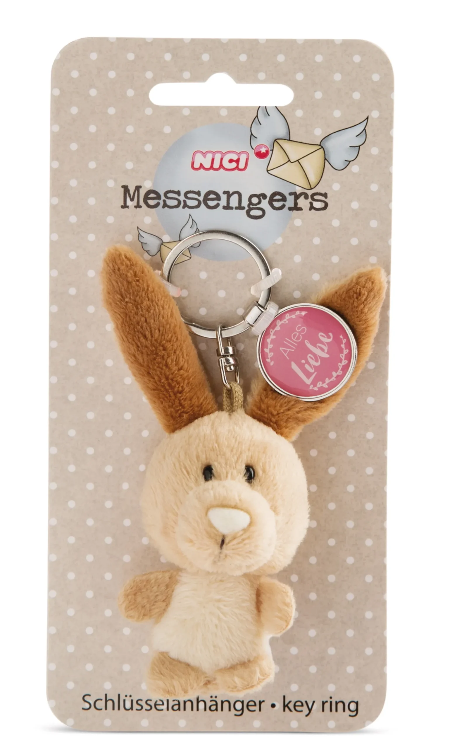 Key ring rabbit with pendant "Alles Liebe"