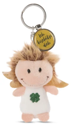 Keyholder angel with cloverleaf with pendant "Ich beschütze dich"