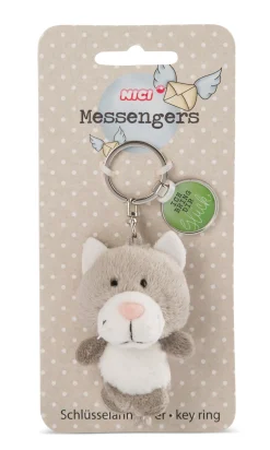 Keyholder cat with pendant "Ich bringe dir Glück"