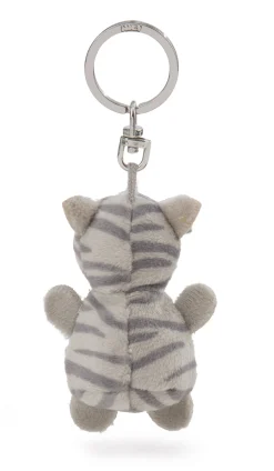 Keyholder grey striped cat with cloverleaf