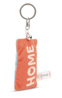 Keyholder mini plush cushion "Home" w. bell