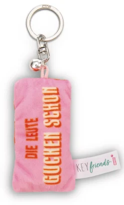 Keyholder mini plush cushion "Die Leute gucken schon" w. bell