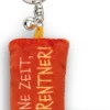 Keyholder mini plush cushion "Keine Zeit bin Rentner!" w. bell