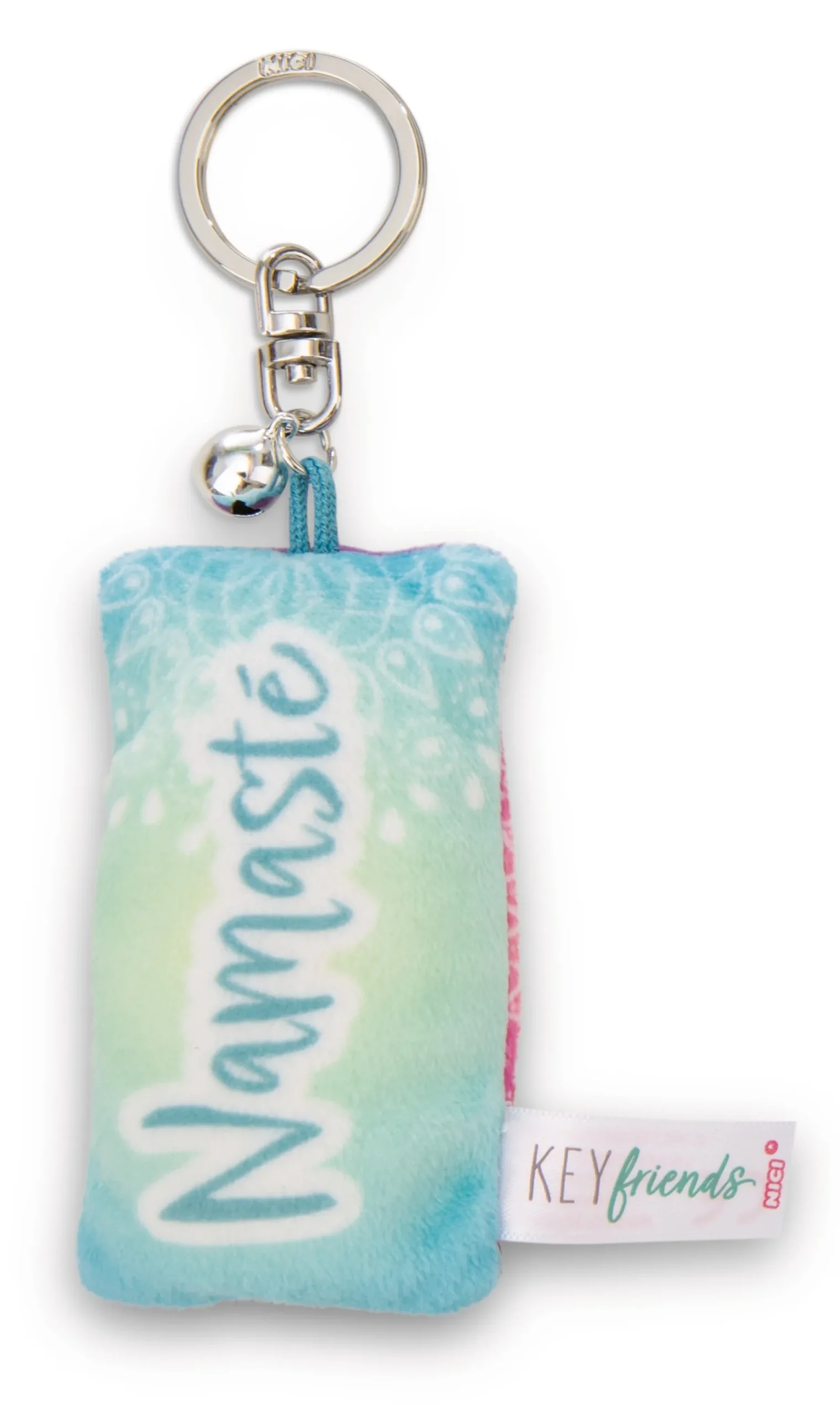 Keyholder mini plush cushion "Namasté" w. bell