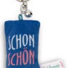 Keyholder mini plush cushion "Schon schön" w. bell