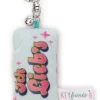 Keyholder mini plush cushion "Ich lieb's" w. bell