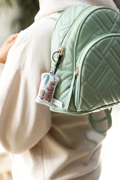 Keyholder mini plush cushion "Ich lieb's" w. bell