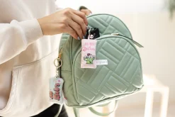 Keyholder mini plush cushion "Ich lieb's" w. bell