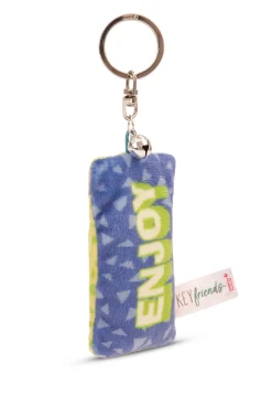 Keyholder mini plush cushion "Enjoy" w. bell
