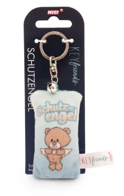 Keyholder mini plush cushion "Schutzengel" w. bell