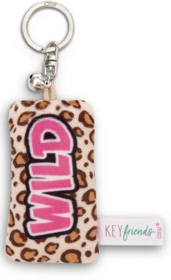 Keyholder mini plush cushion "Wild" w. bell