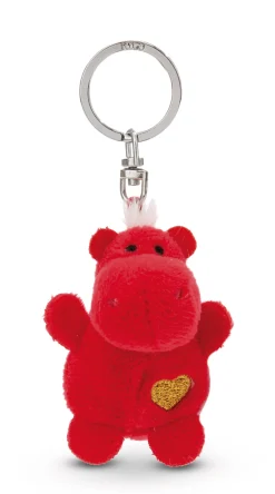 Keyholder Red hippo with heart