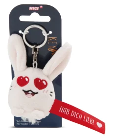 Keyholder Red rabbit "Hab dich lieb!"