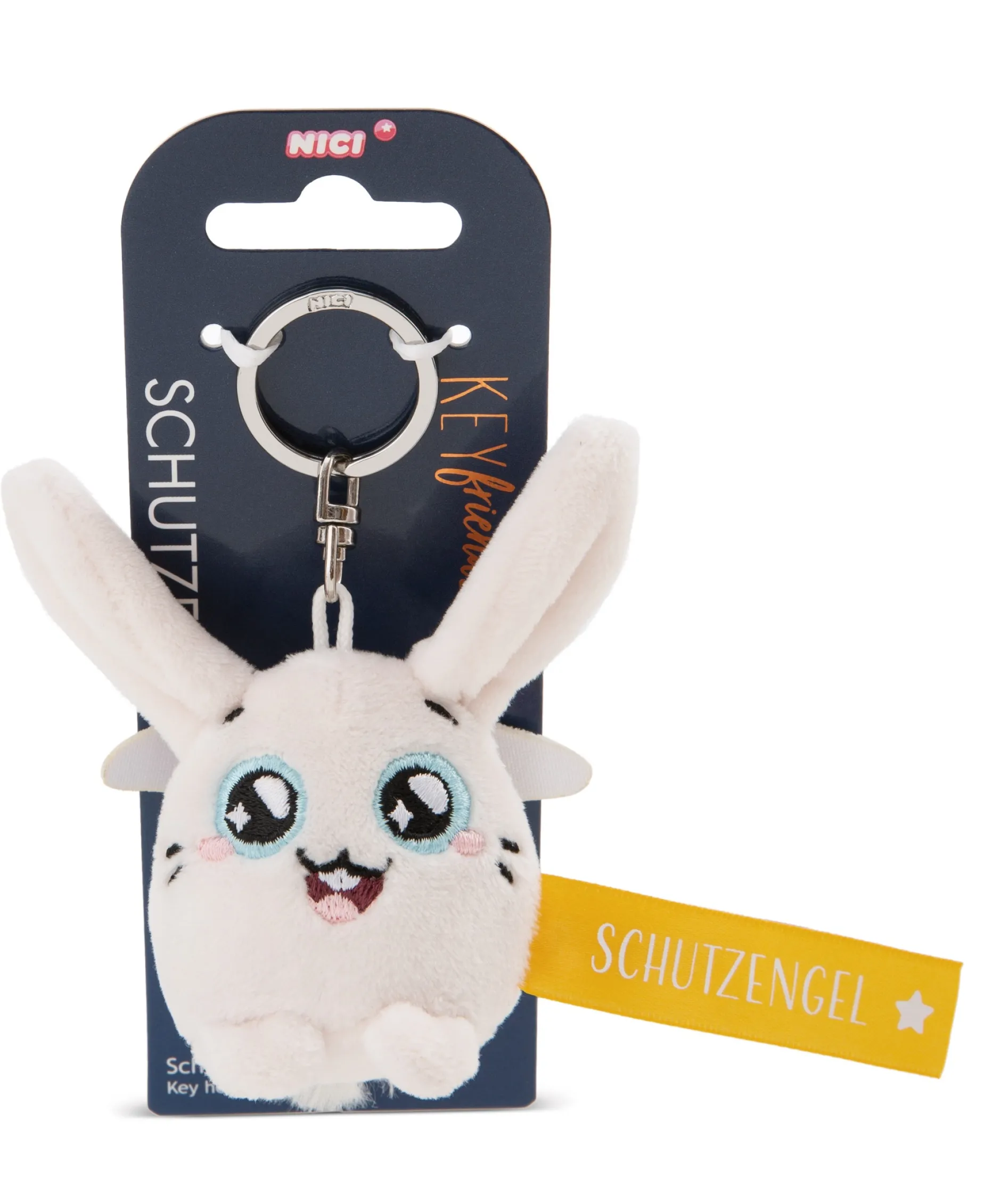 Keyholder Yellow rabbit "Schutzengel!"