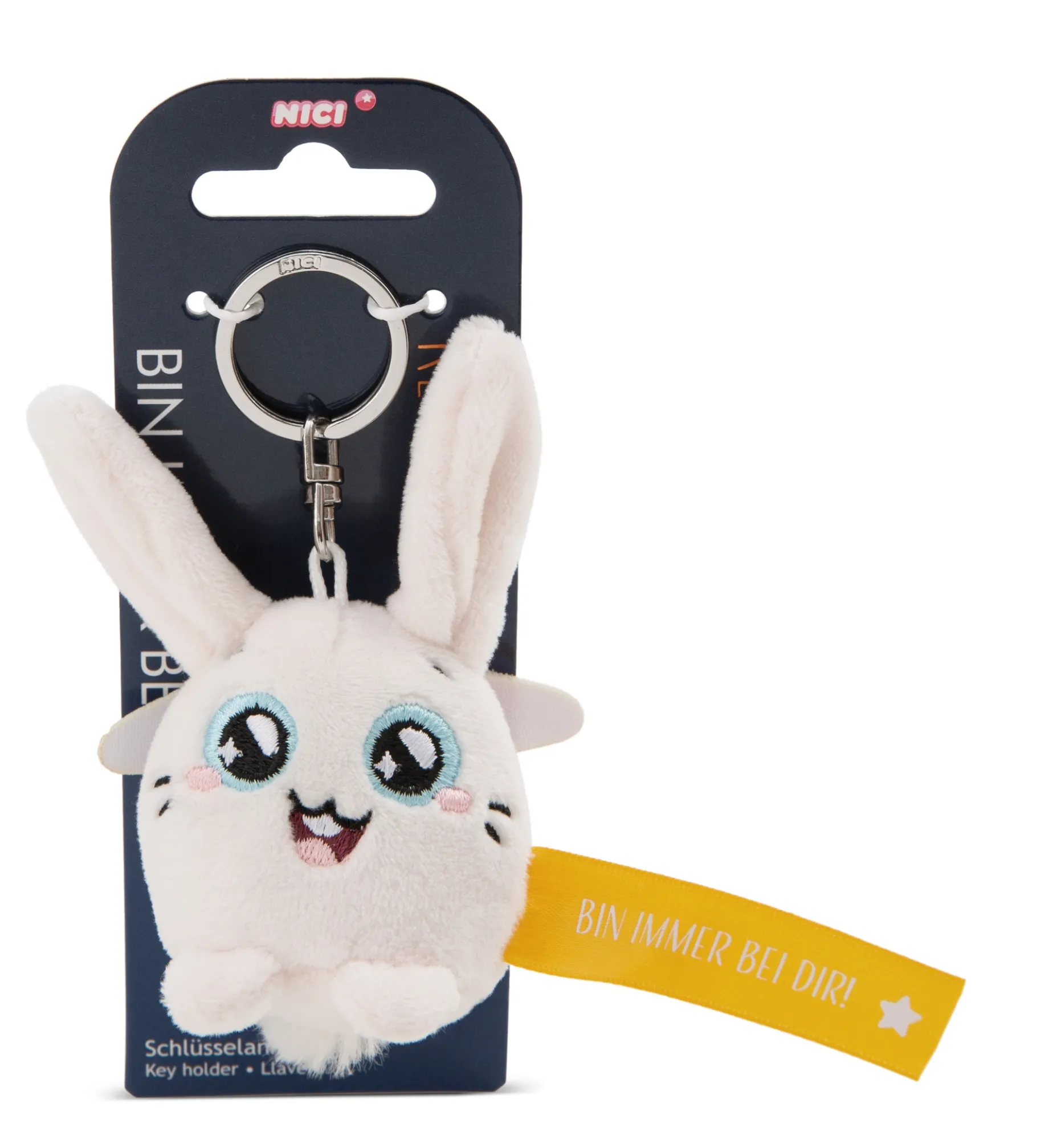 Keyholder Yellow rabbit "Bin immer bei dir!"