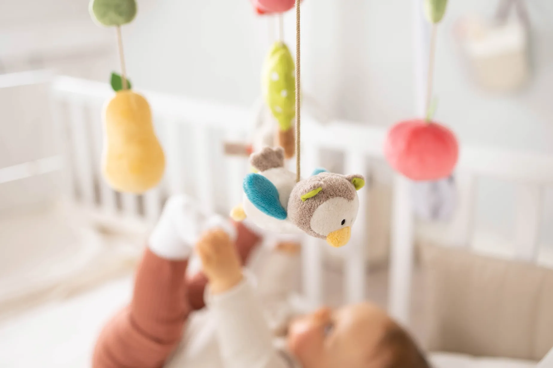 Musical Mobile Rabbit and Owl in gift box