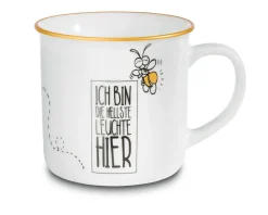 Porcelain mug metallic 'Ich bin die hellste Leuchte hier'