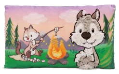 Rectangular Cushion Wolf Winny & Chipmunk Jojo NICI GREEN