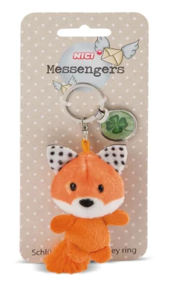 Schlüsselanhänger Fuchs mit Anhänger 'Kleeblatt'
