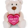 Soft Toy Bear "Hab dich lieb" cream