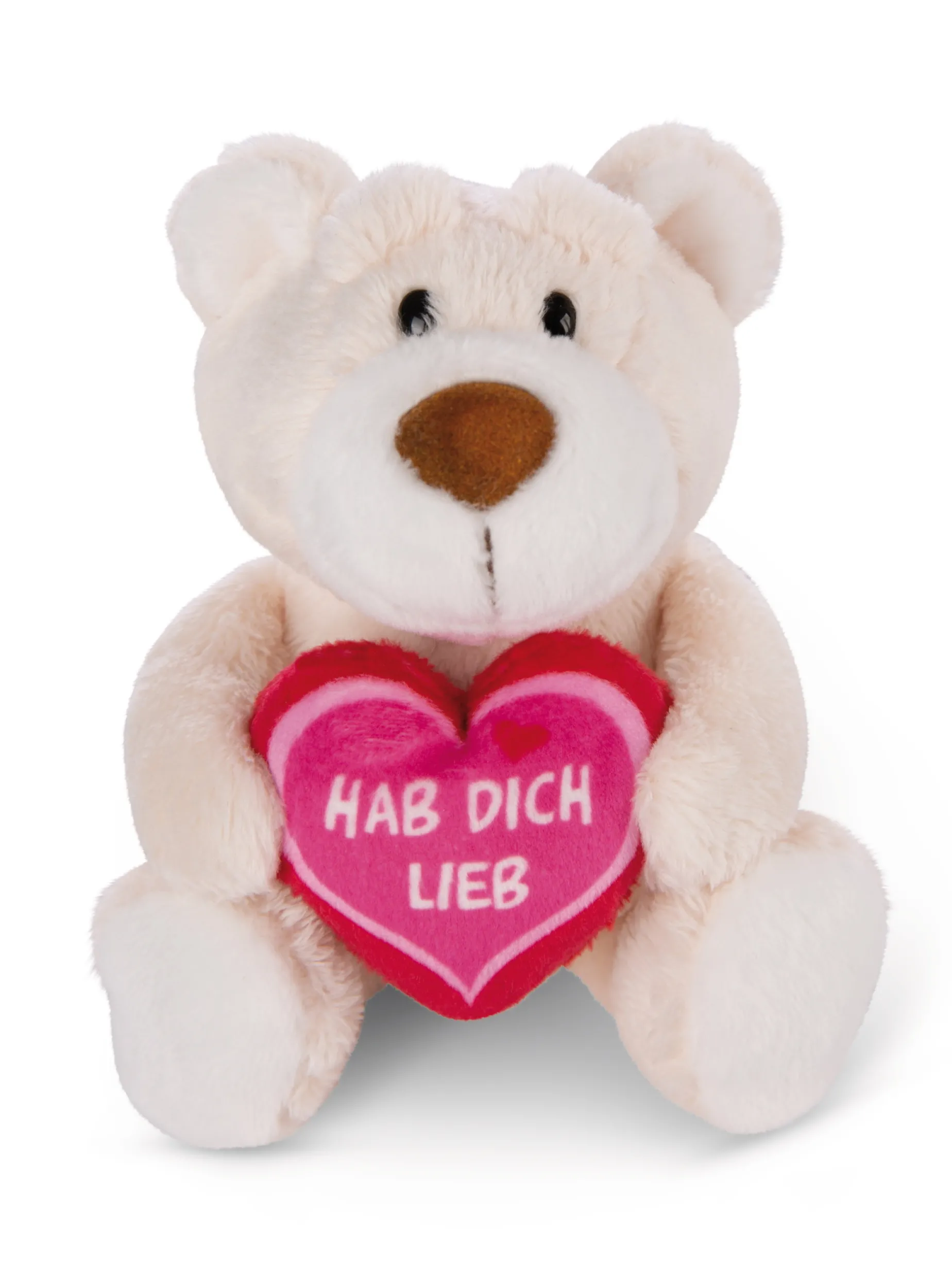 Soft Toy Bear "Hab dich lieb" cream