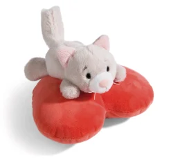 Soft Toy Cat lying on heart NICI GREEN