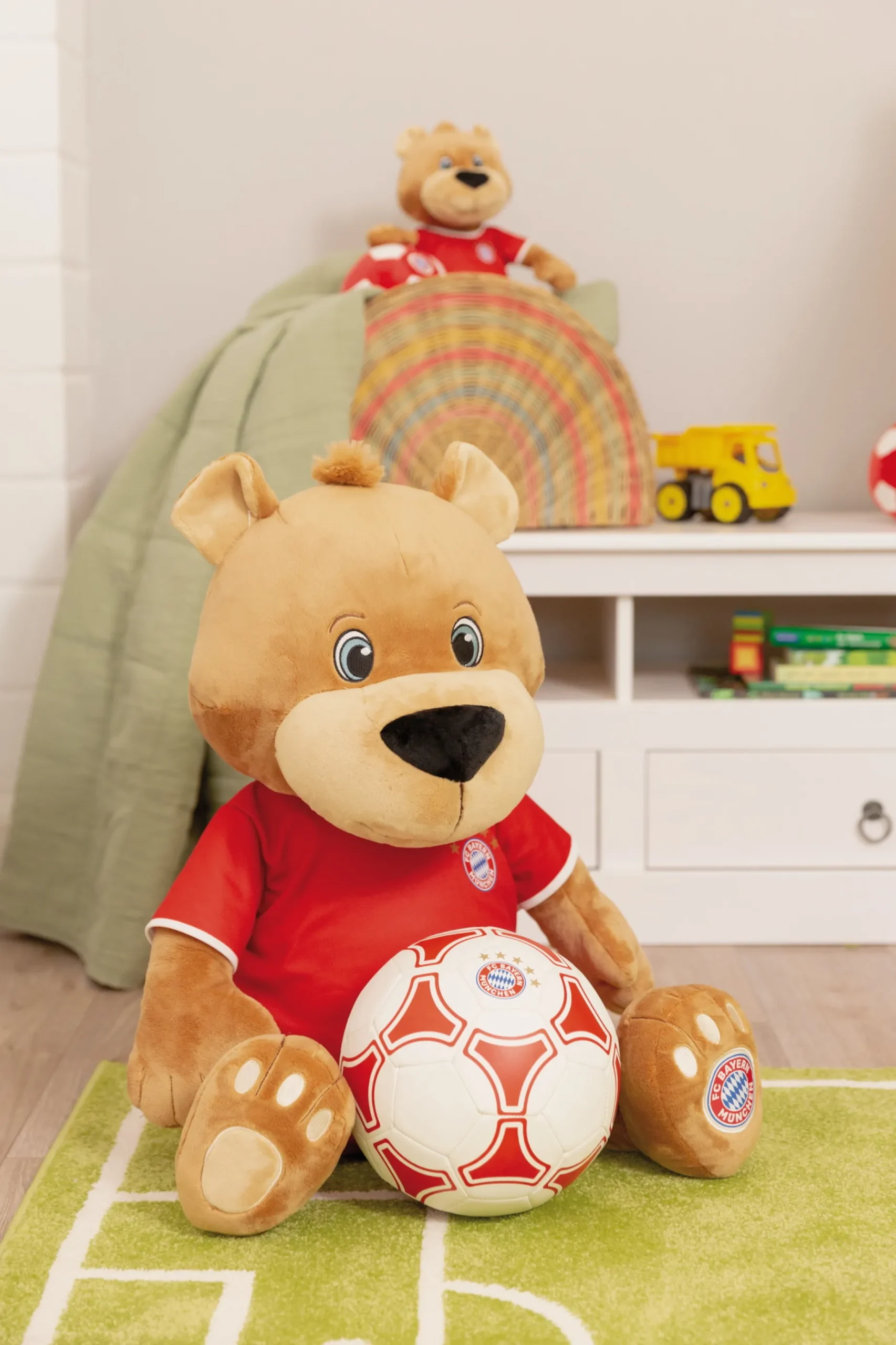 Soft Toy FC BAYERN Bear Berni with Football Jersey 80cm NICI GREEN