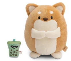 Soft toy mymochi Dog Hiro 16cm with bubble tea in gift box