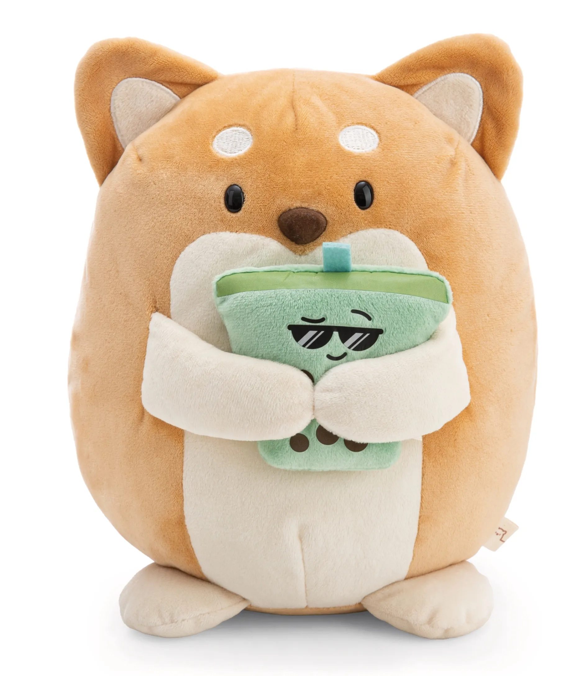 Soft toy mymochi Dog Hiro with bubble tea