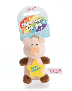 Soft Toy Pig "Gute Fahrt" with loop