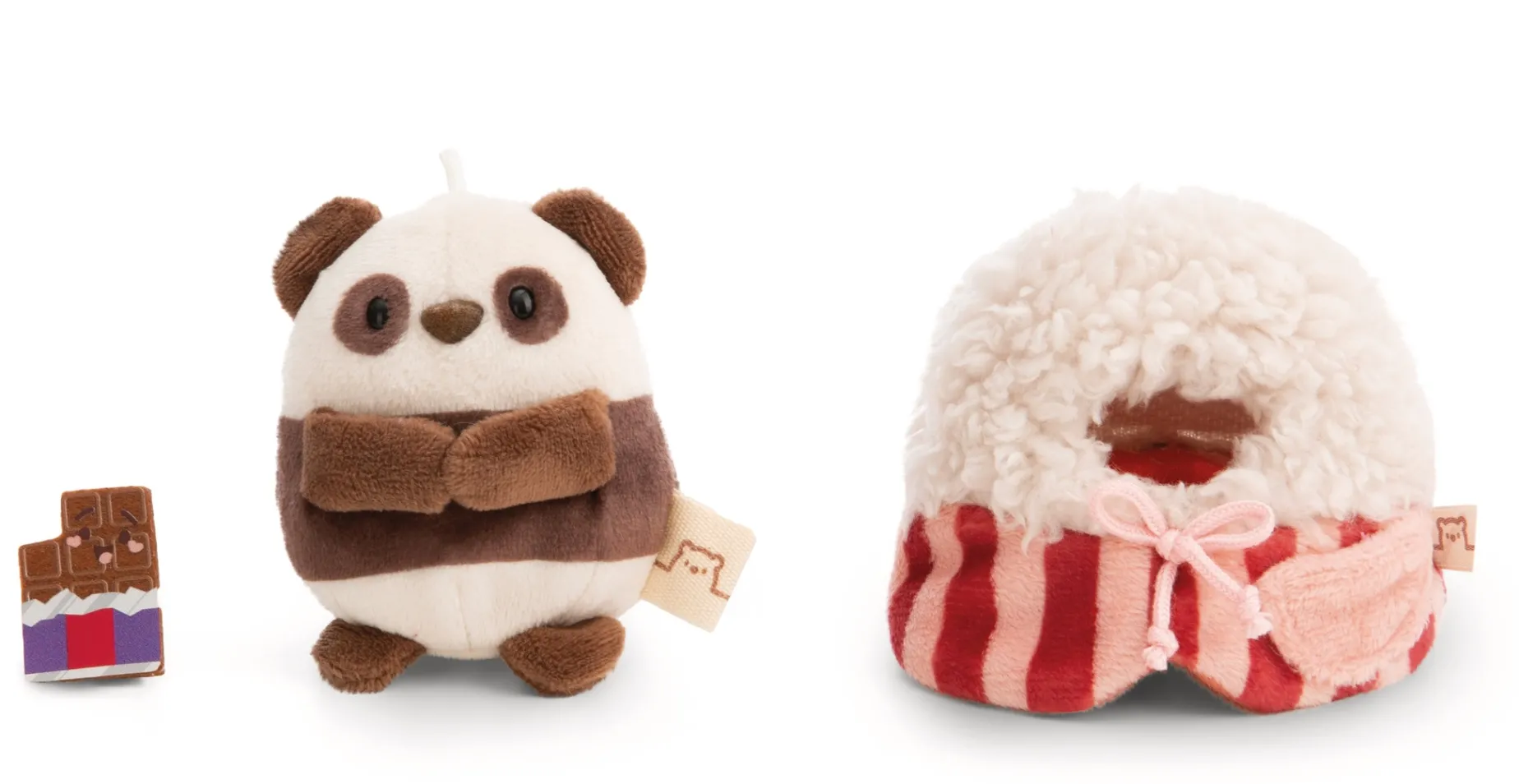 Soft Toy Set Panda Kono with chocolate and popcorn costume in gift box