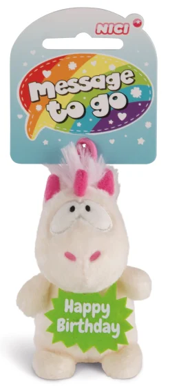 Soft Toy Unicorn Theodor Happy Birthday with loop