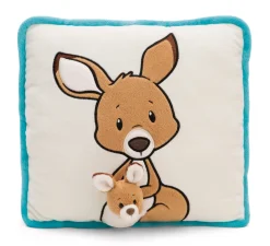 Square Cushion Kangaroo w/3D kid NICI GREEN