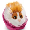 Caramell-white soft toy guinea pig in basket