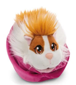 Caramell-white soft toy guinea pig in basket