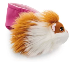 Caramell-white soft toy guinea pig in basket