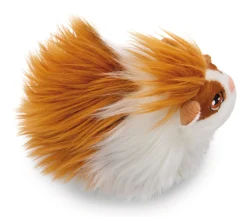 Caramell-white soft toy guinea pig in basket