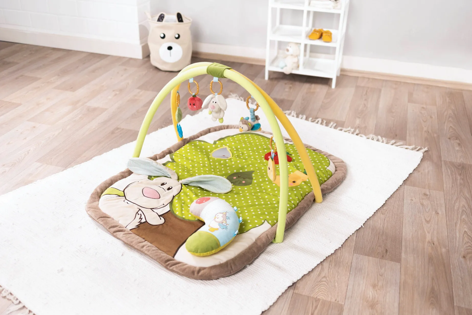 3-D Activity-Quilt Rabbit and Owl with play cushion in Carrying Bag