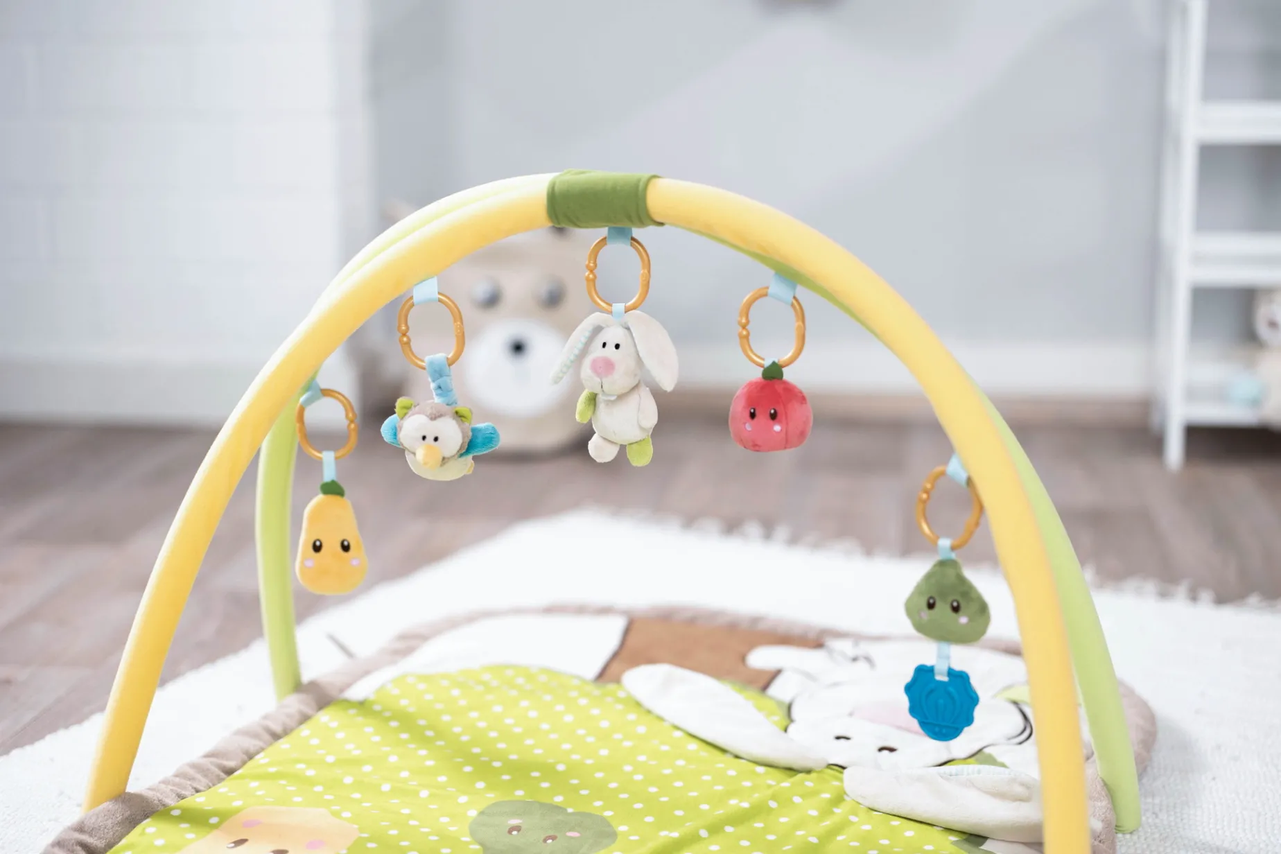 3-D Activity-Quilt Rabbit and Owl with play cushion in Carrying Bag