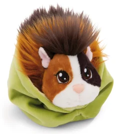 Espresso-caramell soft toy guinea pig in basket