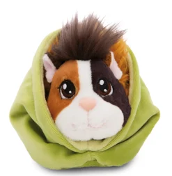 Espresso-caramell soft toy guinea pig in basket