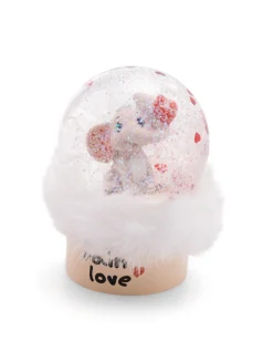 Glitter Globe Love Elephant light grey